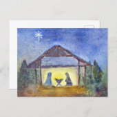 Nativity watercolor postkarte (Vorne/Hinten)