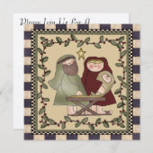 Nativity-WeihnachtsParty Einladung (Vorne/Hinten)