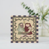 Nativity-WeihnachtsParty Einladung (Stehend Vorderseite)