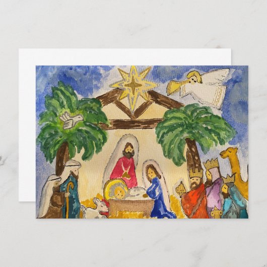 NativityFlat Note Card Mitteilungskarte (Vorne/Hinten)