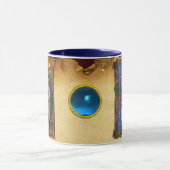 NATIVITYMONOGRAM CHRISTMAS PARCHMENT Blaues Spiel Tasse (Zentrum)