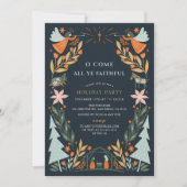 Nativs Angels Navy Blue Weihnachtsfeier Einladung (Vorderseite)