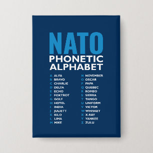 NATO-Aussprachealphabet Alfa-Zulu-Code Button