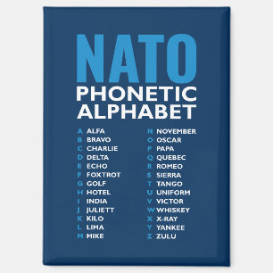 NATO-Aussprachealphabet Alfa-Zulu Magnet