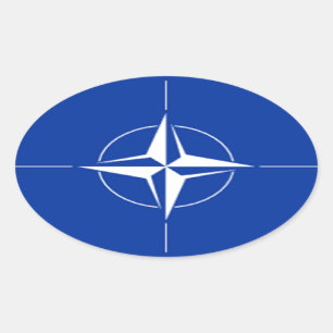 NATO Flag Ovaler Aufkleber