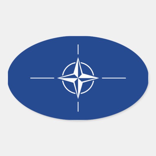 NATO Flag Ovaler Aufkleber (Vorderseite)