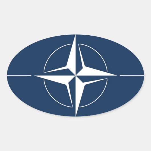 NATO Flag Ovaler Aufkleber (Vorderseite)