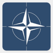 NATO Flag Quadratischer Aufkleber (Vorderseite)