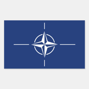 NATO Flag Rechteckiger Aufkleber