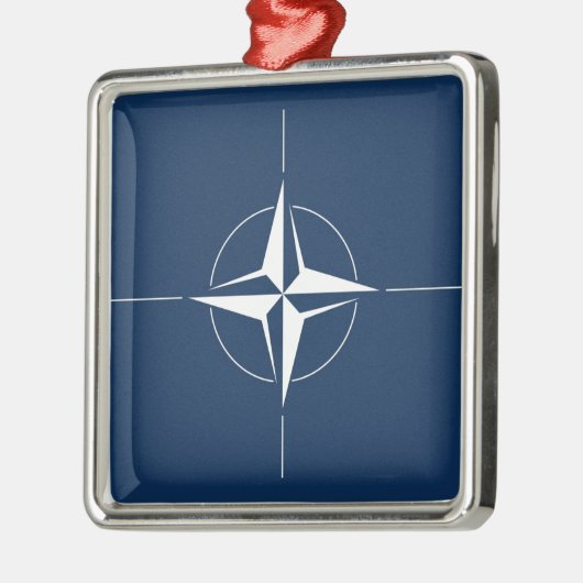 NATO Flag Silbernes Ornament (Links)