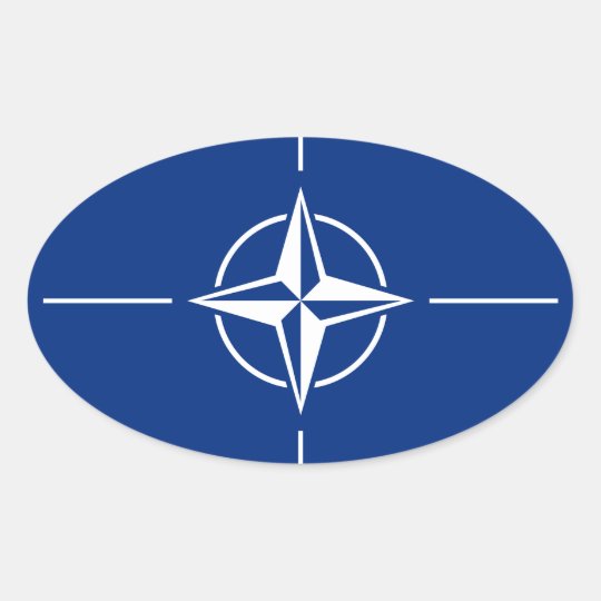 Nato Flagge Ovaler Aufkleber Zazzle De