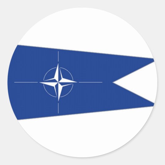 Nato Flagge Runder Aufkleber Zazzle De