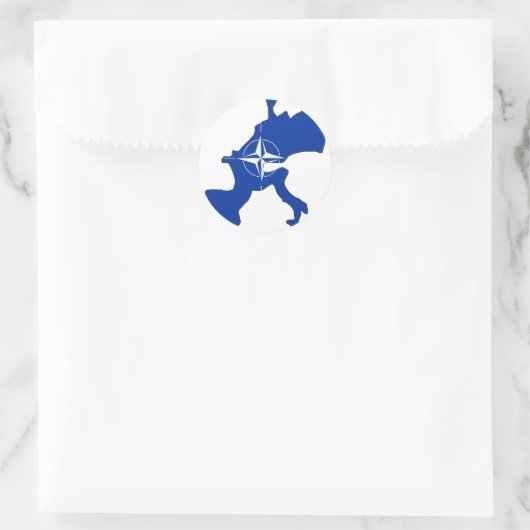 Nato-Flaggenplan Runder Aufkleber (Tasche)