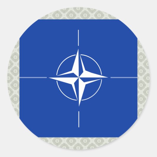 Nato Hochwertige Flagge Runder Aufkleber (Vorderseite)