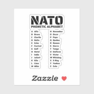 NATO-Lautalphabet-Tabelle Aufkleber