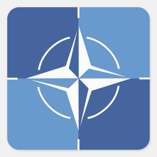 NATO-ONAT-Flaggensymbol des Nordatlantikvertragsor Quadratischer Aufkleber (Vorderseite)