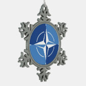 NATO-ONAT-Flaggensymbol des Nordatlantikvertragsor Schneeflocken Zinn-Ornament (Links)