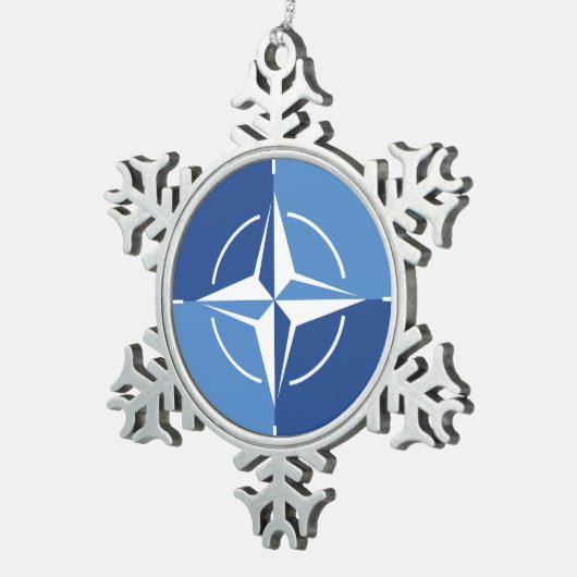 NATO-ONAT-Flaggensymbol des Nordatlantikvertragsor Schneeflocken Zinn-Ornament (Rechts)