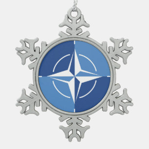 NATO-ONAT-Flaggensymbol des Nordatlantikvertragsor Schneeflocken Zinn-Ornament