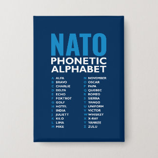 NATO Phonetic Alphabet Alfa-Zulu Code Button