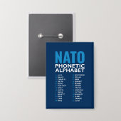 NATO Phonetic Alphabet Alfa-Zulu Code Button (Vorderseite/Rückseite)