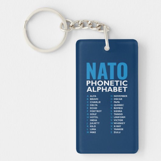 NATO Phonetic Alphabet Alfa-Zulu Code Schlüsselanhänger (Vorderseite)