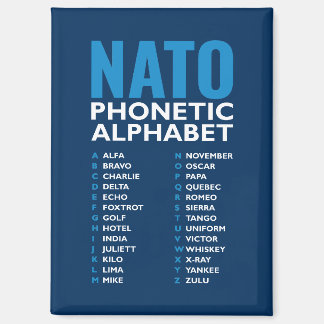 NATO Phonetic Alphabet Alfa-Zulu Magnet