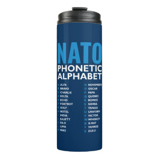 NATO Phonetic Alphabet Alfa-Zulu Table Thermosbecher