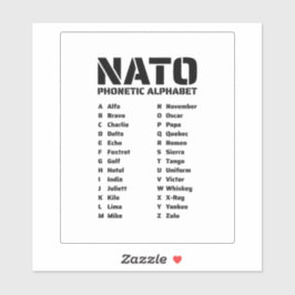 Nato Phonetic Alphabet Aufkleber