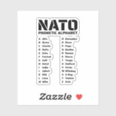 NATO Phonetic Alphabet Chart Aufkleber (Blatt)