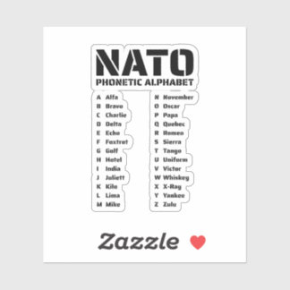 NATO Phonetic Alphabet Chart Aufkleber