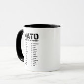 Nato Phonetic Alphabet Chart Tasse (Vorderseite Links)