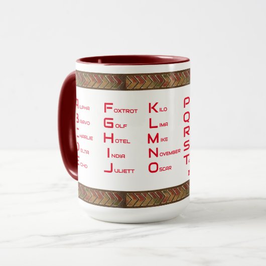 Nato Phonetic Alphabet Tasse (Vorderseite Links)
