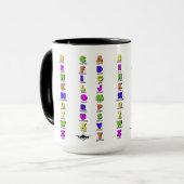 NATO Phonetisch Alphabet, farbenfroh Tasse (Vorderseite Links)