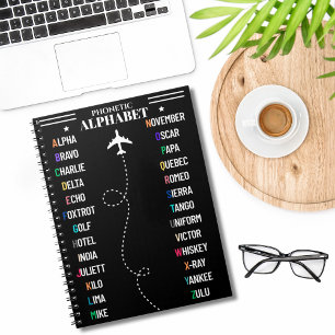 NATO Phonetische Alphabet & Flugzeug, Coole Luftfa Notizblock