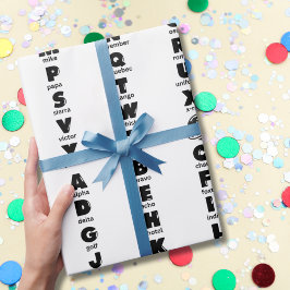 NATO Phonetische Alphabet, Schwarze Briefe Geschenkpapier