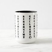 NATO Phonetische Alphabet, Schwarze Briefe Tasse (Zentrum)