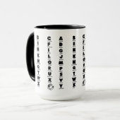 NATO Phonetische Alphabet, Schwarze Briefe Tasse (Vorderseite Links)