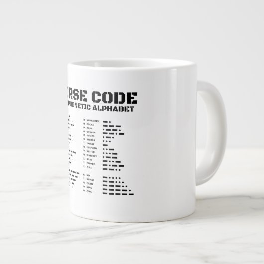 NATO Phonetisches Alphabet, Morse Code, Aviation Jumbo-Tasse (Vorderseite Rechts)