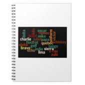 NATOlautalphabet (dunkler Hintergrund) Notizblock (Vorderseite)