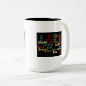 NATOlautalphabet (dunkler Hintergrund) Zweifarbige Tasse (VorderseiteRechts)