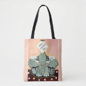 Natosha, die Baby Elephant Speller Pink Tote Tasch Tasche (Vorderseite)