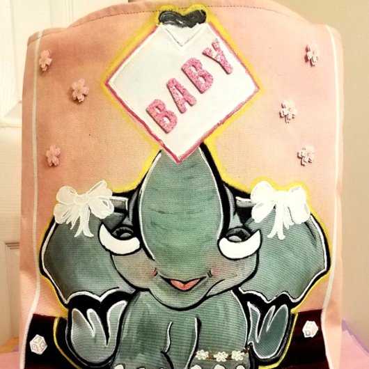 Natosha, die Baby Elephant Speller Pink Tote Tasch Tasche