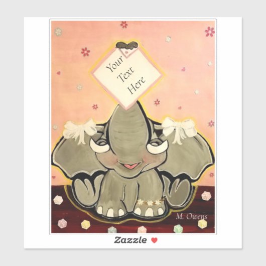 Natosha, The Elephant 8" x 8" Contour Stickers Aufkleber (Blatt)