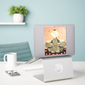 Natosha, The Elephant 8" x 8" Contour Stickers Aufkleber (Laptop auf Schreibtisch)