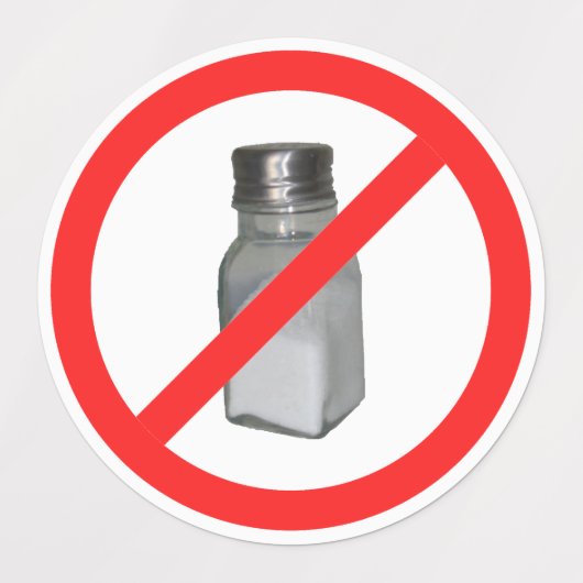 Natriumarme oder keine Salzaufkleber Etiketten (Design 1)