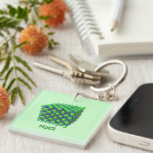 Natriumchloridmolekulare vorbildliche schlüsselanhänger (Vorderseite rechts)