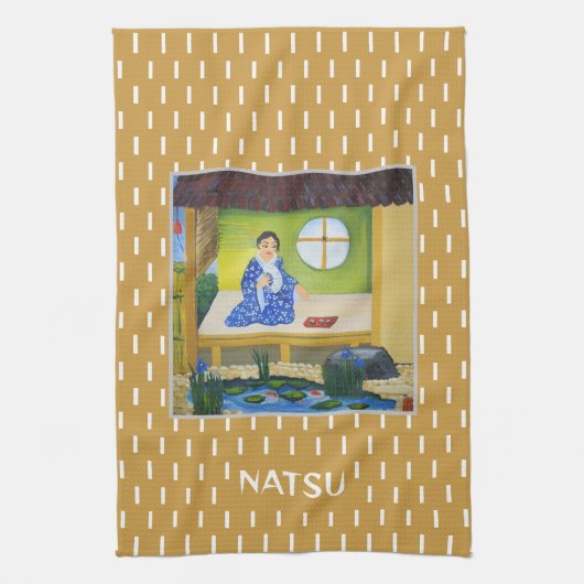 Natsu Japanische Sommersaison Art Geschirrtuch (Vertikal)