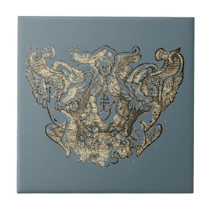 Nattier-blue Angels – Coat of arms – Emblem Fliese