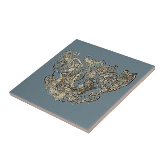 Nattier-blue Angels – Coat of arms – Emblem Fliese (Seite)